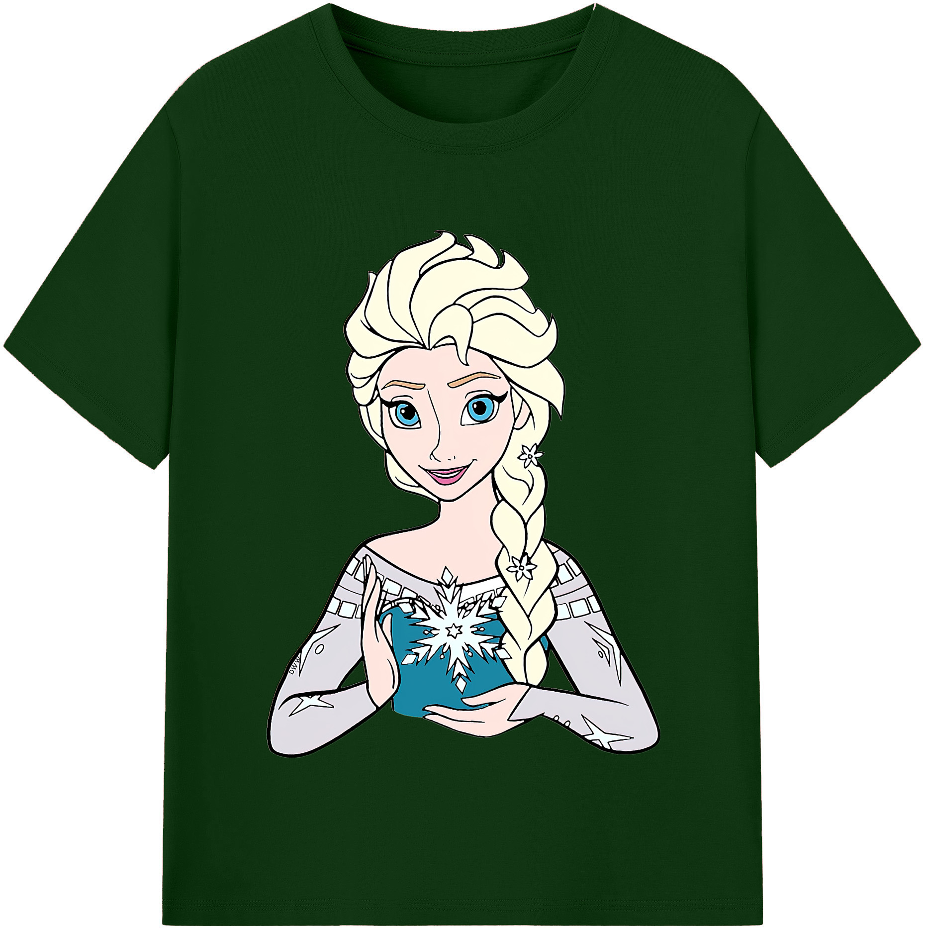 （画像用） アナと雪の女王 アンナ エルサ Frozen Anna Elsa 綿100％半袖Tシャツ（フロントプリント）